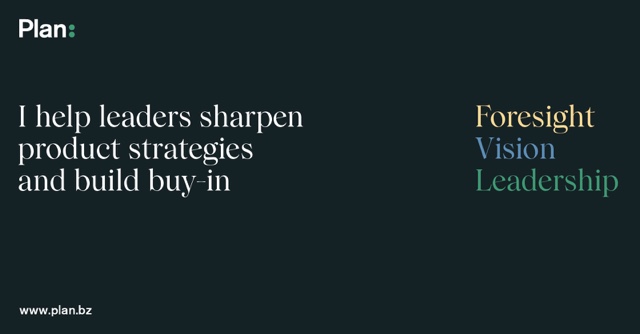 Plan - foresight, vision, leadership